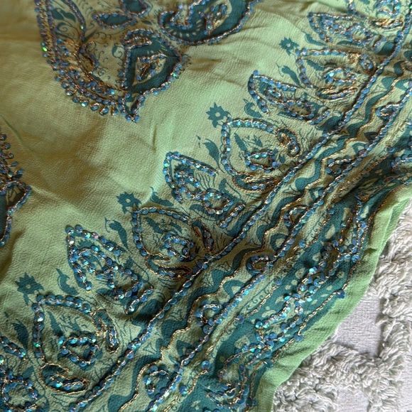 Soft Surroundings Green Long Flowing Skirt NWT - Picture 3 of 8